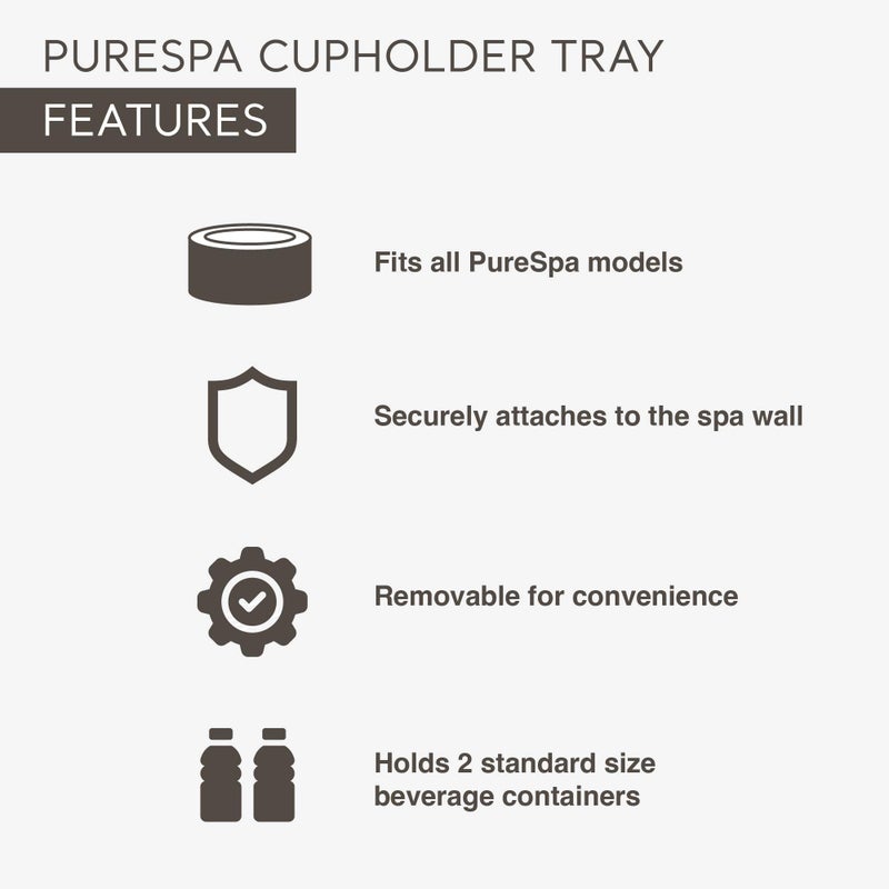 Intex PureSpa Attachable Cup Holder for Spa Wall, Pool and Hot Tub Accessory for Drinks that Holds 2 Standard Sized Beverages, Tan - Image 3