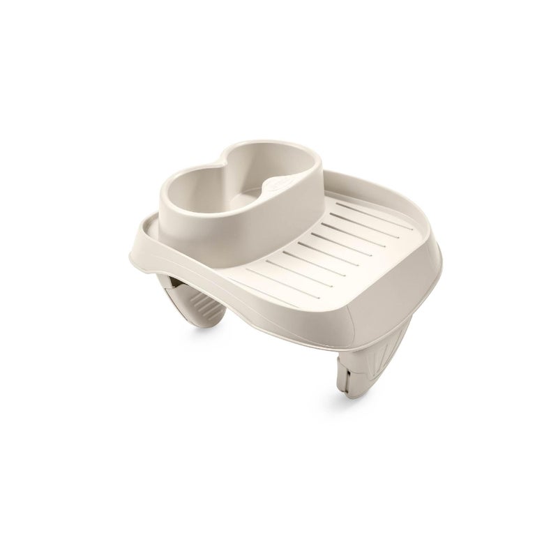 Intex PureSpa Attachable Cup Holder for Spa Wall, Pool and Hot Tub Accessory for Drinks that Holds 2 Standard Sized Beverages, Tan - Image 1