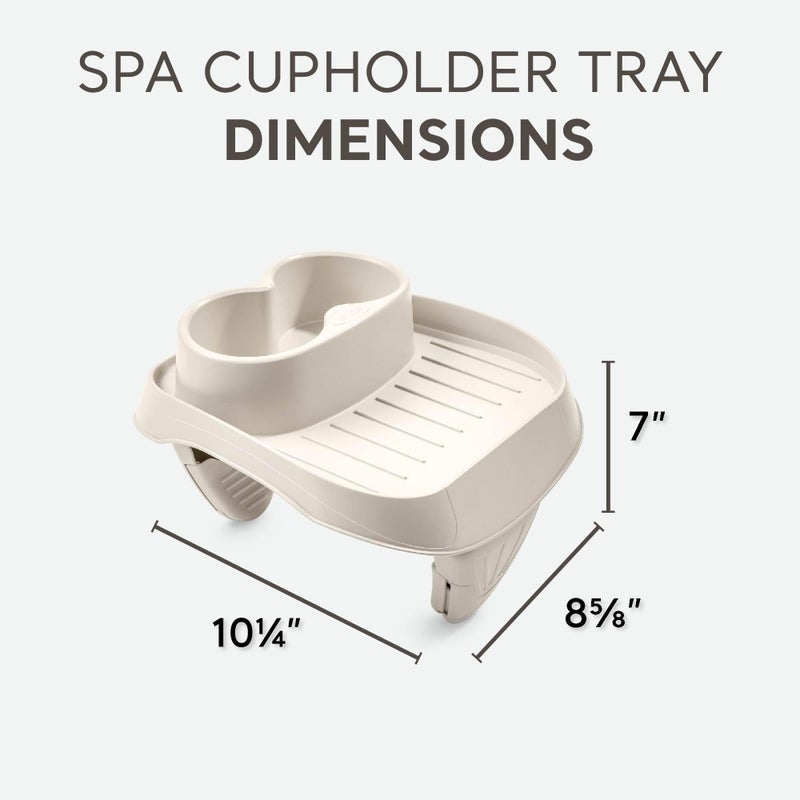 Intex PureSpa Attachable Cup Holder for Spa Wall, Pool and Hot Tub Accessory for Drinks that Holds 2 Standard Sized Beverages, Tan - Image 2
