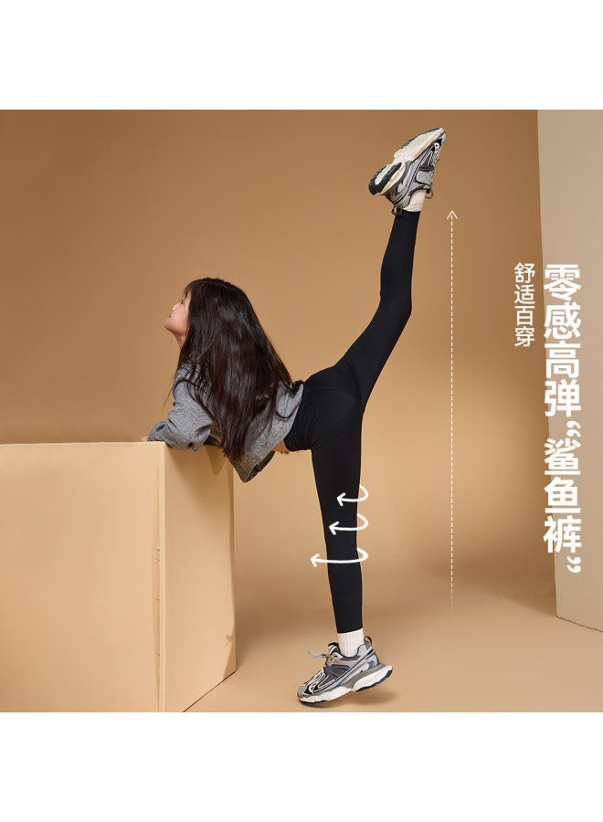 ASK JUNIOR Paris Fashion Week Runway Same Style] Girls' Pants Autumn Casual Sports Teenage Shark Pants Yoga Pants - Image 2