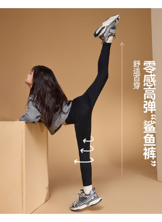 ASK JUNIOR Paris Fashion Week Runway Same Style] Girls' Pants Autumn Casual Sports Teenage Shark Pants Yoga Pants - Image 1