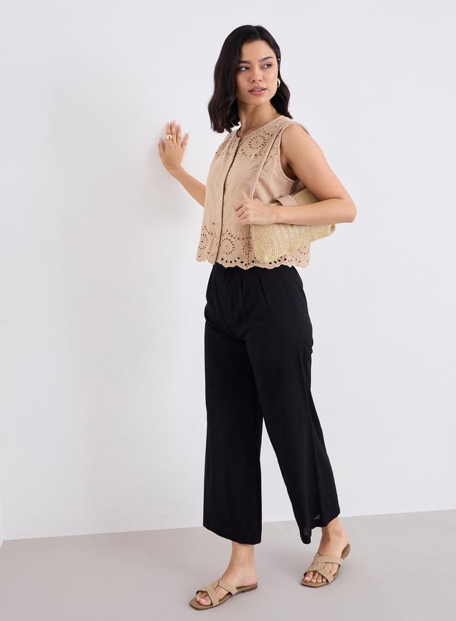 Styli Black Casual Wide Leg Culottes - Image 1