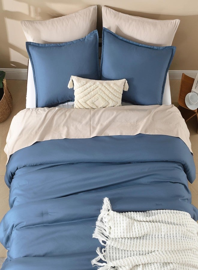 Litanika Haze Blue Comforter Full Size Set, 3 Pieces Lightweight Solid Bedding Comforter Set, All Season Fluffy Bed Set - Image 5