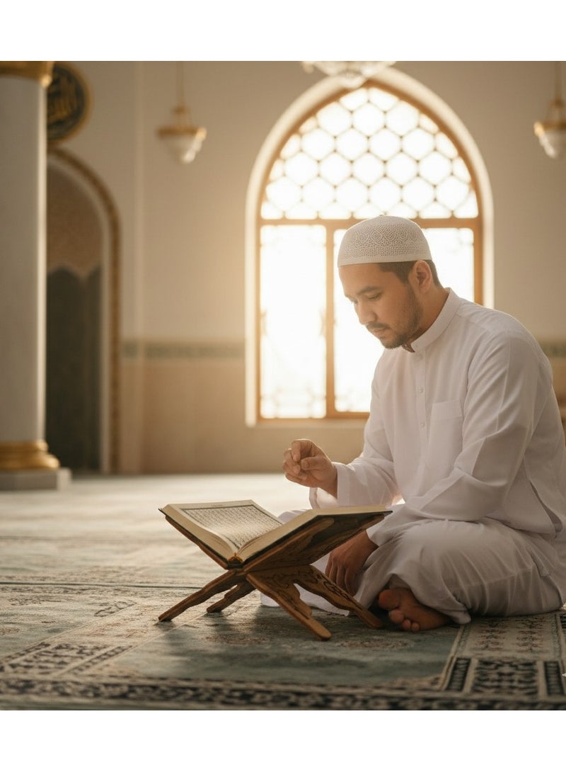 سندس حامل قرآن خشبي أرضي صغير الحجم - Image 4