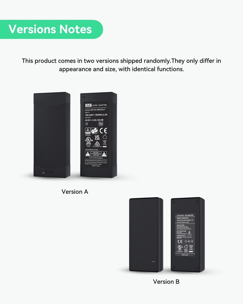 LINOVISION UL Listed DC 54V 2.2A Power Adapter, AC 100-240V to DC 54V 2.2A 120W Power Supply Adapter for PoE Switches and PoE NVRs - Image 4