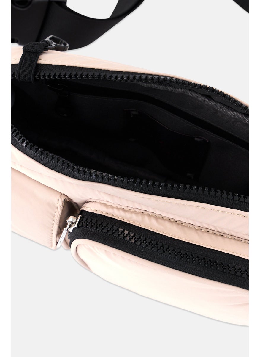 Danskin Women Brand Logo Fanny Pack 23 L x 15 H x 5 W cm, Beige  - Image 3