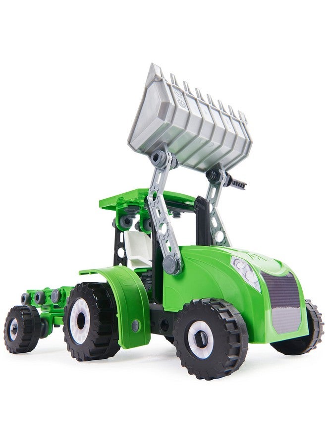 Meccano جرار أمامي صغير مع أجزاء متحركة وأدوات حقيقية - نموذج مجموعة بناء ألعاب STEM للأطفال من سن 5 سنوات وما فوق - Image 4