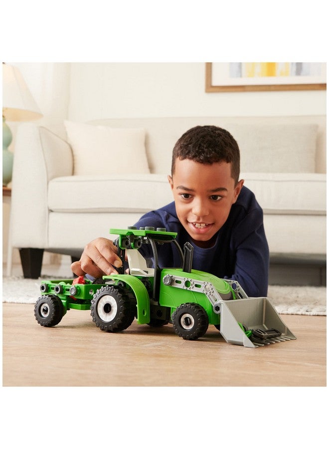 Meccano جرار أمامي صغير مع أجزاء متحركة وأدوات حقيقية - نموذج مجموعة بناء ألعاب STEM للأطفال من سن 5 سنوات وما فوق - Image 5