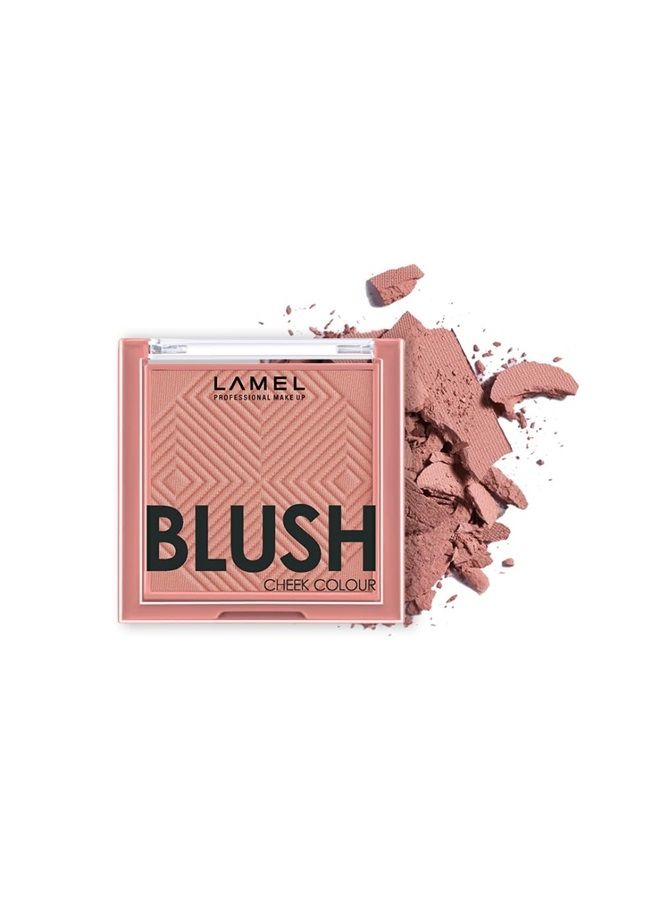 LAMEL أحمر خدود بلون كورال مصغر - طبيعي، خفيف الوزن، ناعم، قابل للدمج - تظليل ونحت - 4 درجات عالمية - خالي من القسوة - № 403 (كورال) - 3.8 جرام / 0.13 أونصة - Image 1