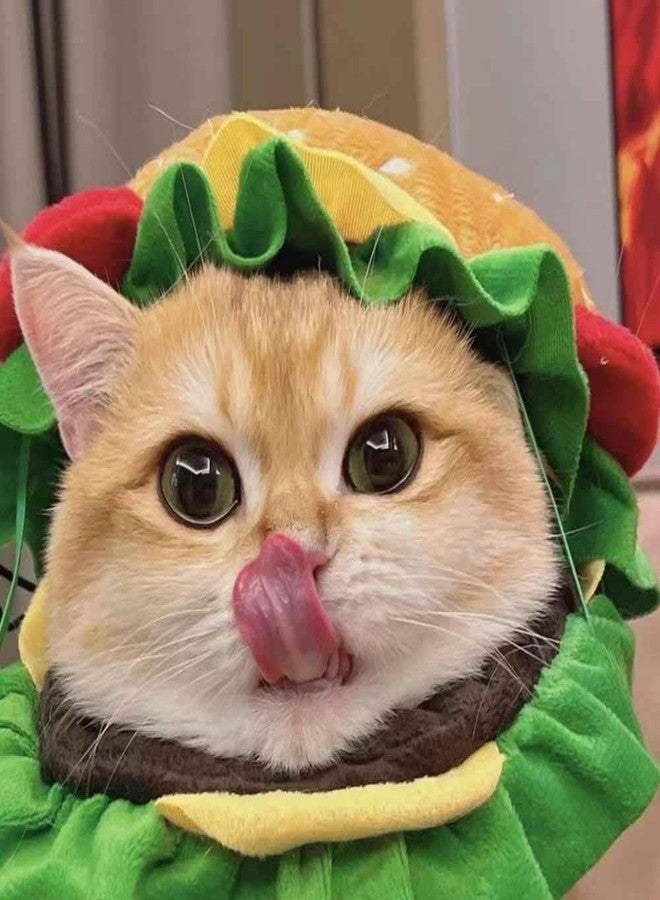 Lumadecor Soft Hamburger Hat Recovery Cone for Cats & Dogs - Funny Pet Collar Halloween Costume Hat for Small Pets - Image 4