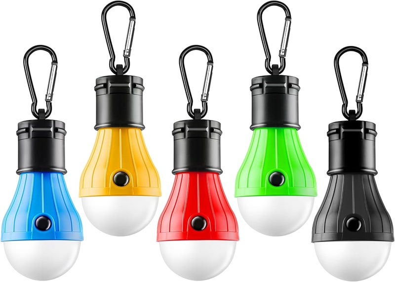 FLY2SKY Tent Lamp 5 Packs Portable Tent Light Clip Hook Hurricane Emergency Lights LED Camping Light Bulb Camping Tent Lantern Equipment for Camping Hiking Backpacking Fishing Outage - Image 1