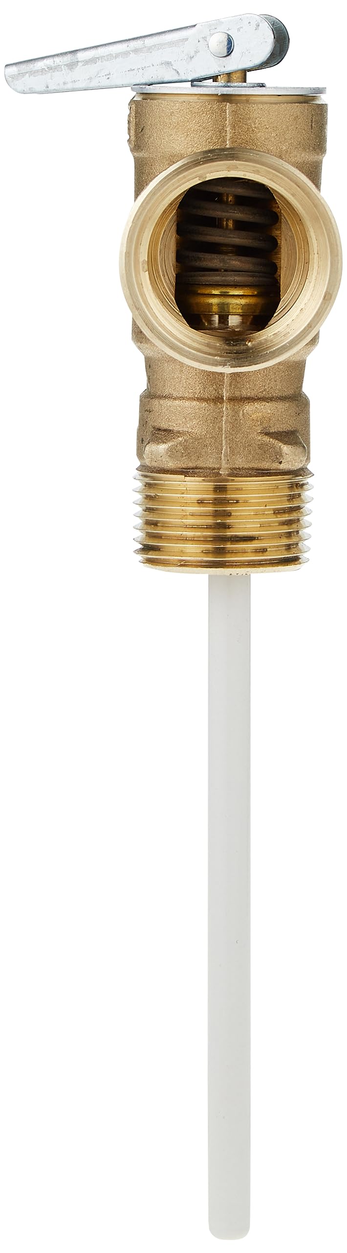 Watts 3/4" Lead-Free Copper Alloy Bronze Fully Automatic Self-Closing Temperature and Pressure Relief Valve, NPT Male Inlet x NPT Female Outlet Connections, Test Lever, Extension Thermostat - Image 4