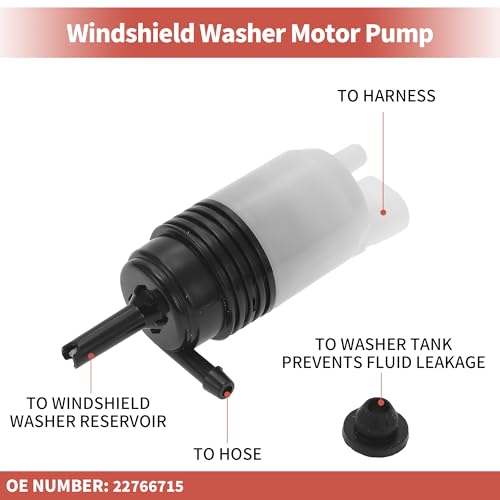 ACROPIX Windshield Washer Pump W/Grommet Windshield Washer Fluid Pump Fit for GMC Envoy XL Acadia for Chevrolet Traverse Trailblazer No.22766715 - Pack of 1 - Image 4