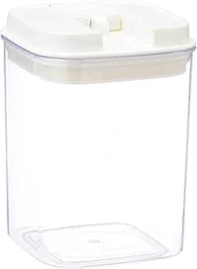 Black Bear Large clear squared acrylic storage box with snap top (1.5l) - white