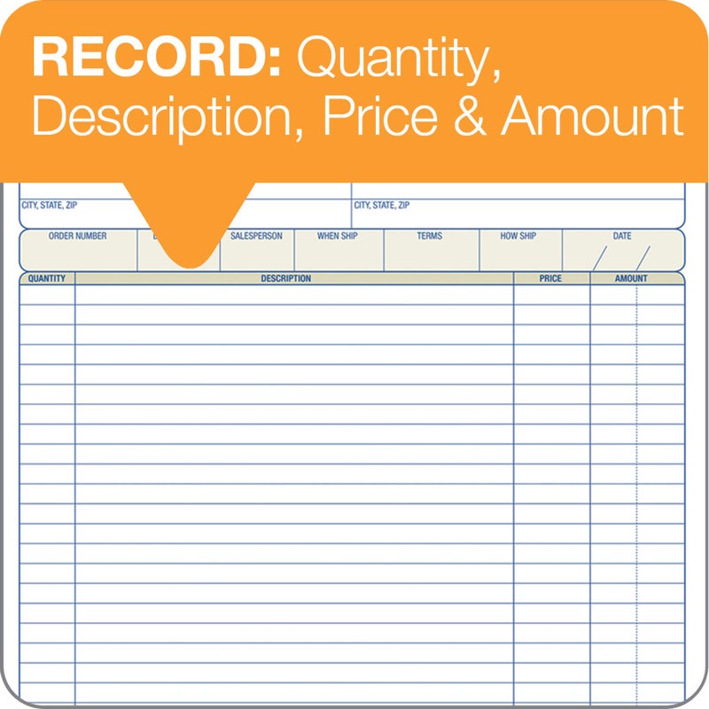 Adams Order Book, 2-Part, Carbonless, White/Canary, 8-3/8 x 10-11/16 Inches, 50 Sets per Book (DC8100) , 1 pack - Image 5