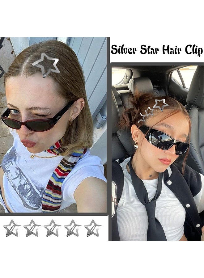 ليمون 20 قطعة من مشابك الشعر الفضية على شكل نجمة، مشابك شعر معدنية على شكل نجمة، إكسسوارات شعر غير قابلة للانزلاق للفتيات والنساء - Image 5
