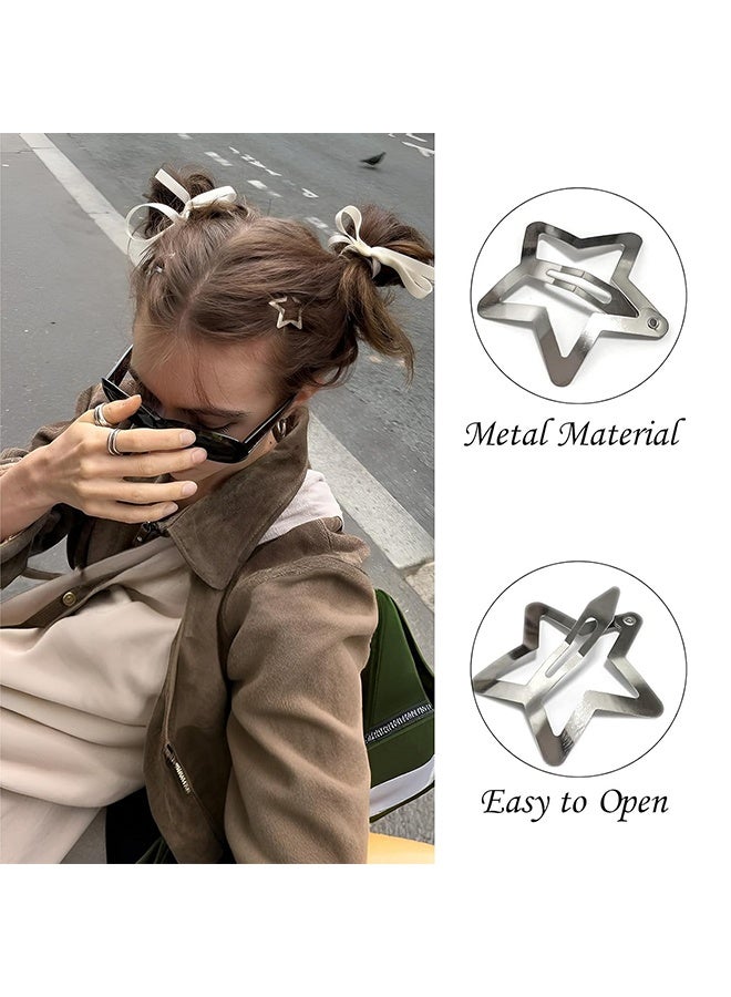 ليمون 20 قطعة من مشابك الشعر الفضية على شكل نجمة، مشابك شعر معدنية على شكل نجمة، إكسسوارات شعر غير قابلة للانزلاق للفتيات والنساء - Image 4