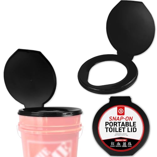 72 HRS Premium Portable Camping Toilet Seat with Lid for 5 Gallon Buckets, Outdoor Camping, Hiking, Emergencies - Perfect for Emergency Preparedness, Backcountry, Car, Boat, Road Trips (No Bucket) - Image 1