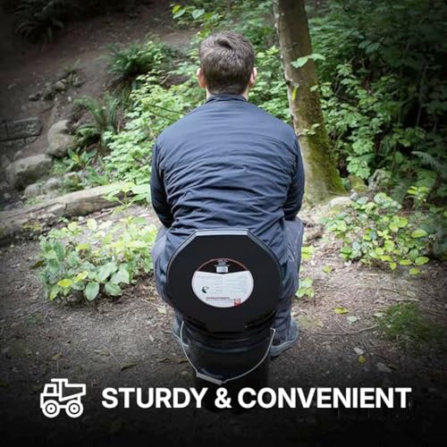72 HRS Premium Portable Camping Toilet Seat with Lid for 5 Gallon Buckets, Outdoor Camping, Hiking, Emergencies - Perfect for Emergency Preparedness, Backcountry, Car, Boat, Road Trips (No Bucket) - Image 2