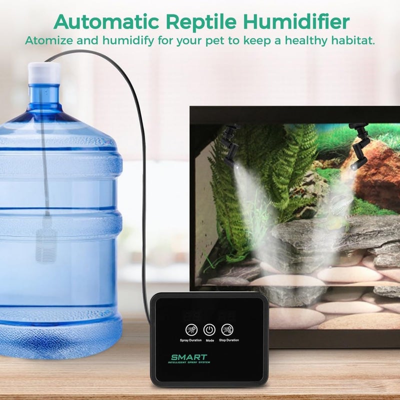 Reptile Humidifier With 360 Nozzles LED Touch Screen Auto Mist Timer For Terrarium - Image 3