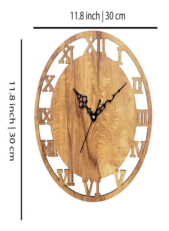 ADK Industries Designer Wooden Decorative Round Shaped Wall Clock for Home Décor Size 25 x 25 (Brown) - Image 5