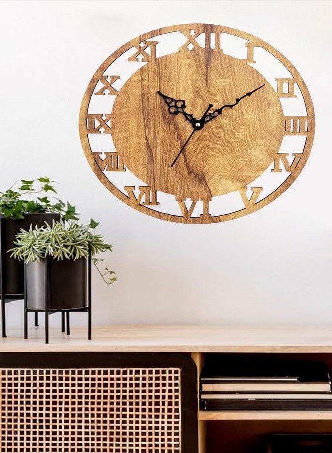 ADK Industries Designer Wooden Decorative Round Shaped Wall Clock for Home Décor Size 25 x 25 (Brown) - Image 4