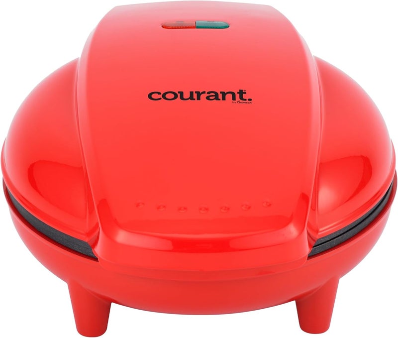 COURANT Mini Donut Maker Machine for Holiday, Kid-Friendly, Breakfast or Snack, Desserts & More with Non-stick Surface, Makes 7 Doughnuts, Red - Image 3
