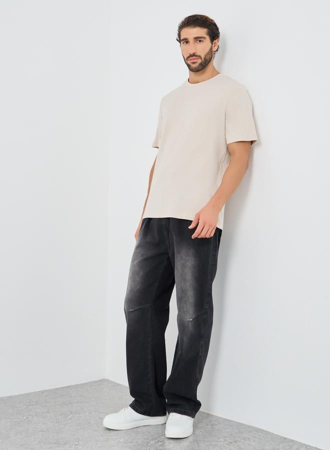 برودكت تيشيرت سادة بياقة دائرية وقصة عادية - Image 2