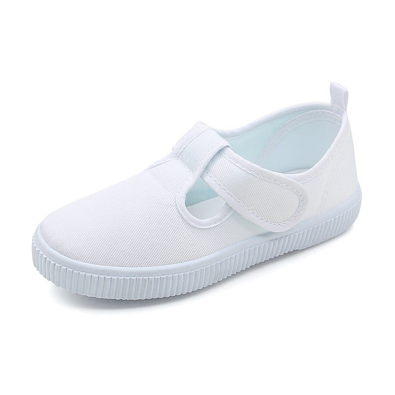 Children'S Shoes Kindergarten Indoor Shoes Dance Shoes Boys And Girls Velcro Student White Shoes Children'S Small White Shoes - Image 1