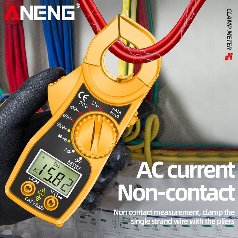 MT87 Blue CL Digital Clamp Multimeter with NCV Voltage Current Resistance Diode Continuity Tester Buzzer Alarm LCD Display Heavy Duty for Electrician - Image 2