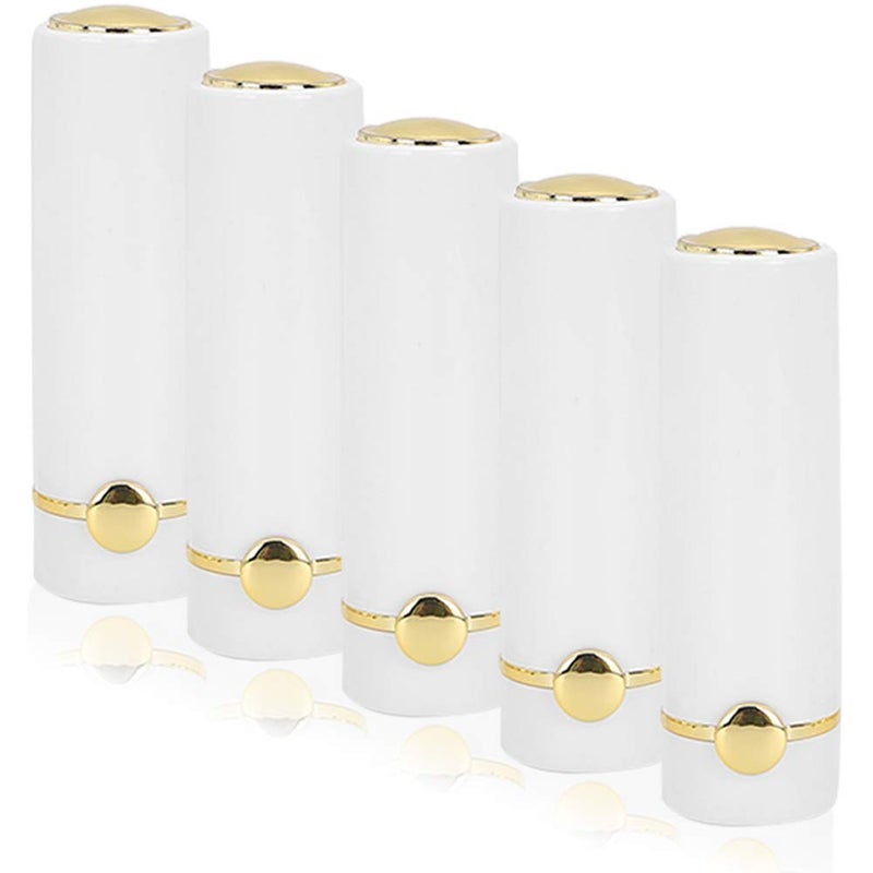 Empty Lipstick Tubes (5pcs), Portable DIY White Cosmetic Containers for Homemade Lip Gloss, Lip Balm, or Perfume – Compatible with Standard Lipstick Applicators - Image 1