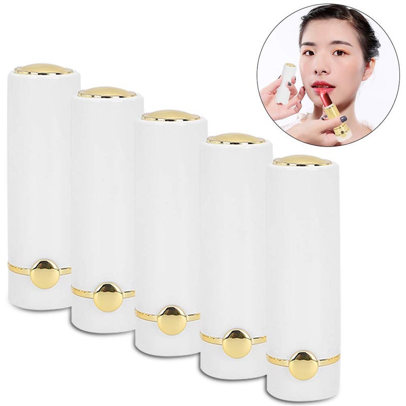 Empty Lipstick Tubes (5pcs), Portable DIY White Cosmetic Containers for Homemade Lip Gloss, Lip Balm, or Perfume – Compatible with Standard Lipstick Applicators - Image 5