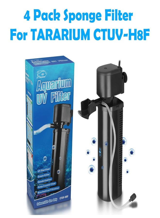 TARARIUM CTUV-H8F JUP-03 Aquarium Filter Replacement Filters Sponge 4 Pack COOSPIDER JUP03 CTUV-H8F - Image 2