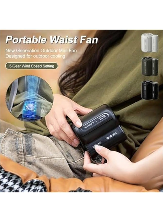 Portable Waist Clip Fan, Portable Rechargeable Waist Fan, 3 Speed Adjustable Belt Fan, Wearable Personal Clip Fan for Outdoor, Camping, Fishing, Travel (Style-03), Small - Image 5