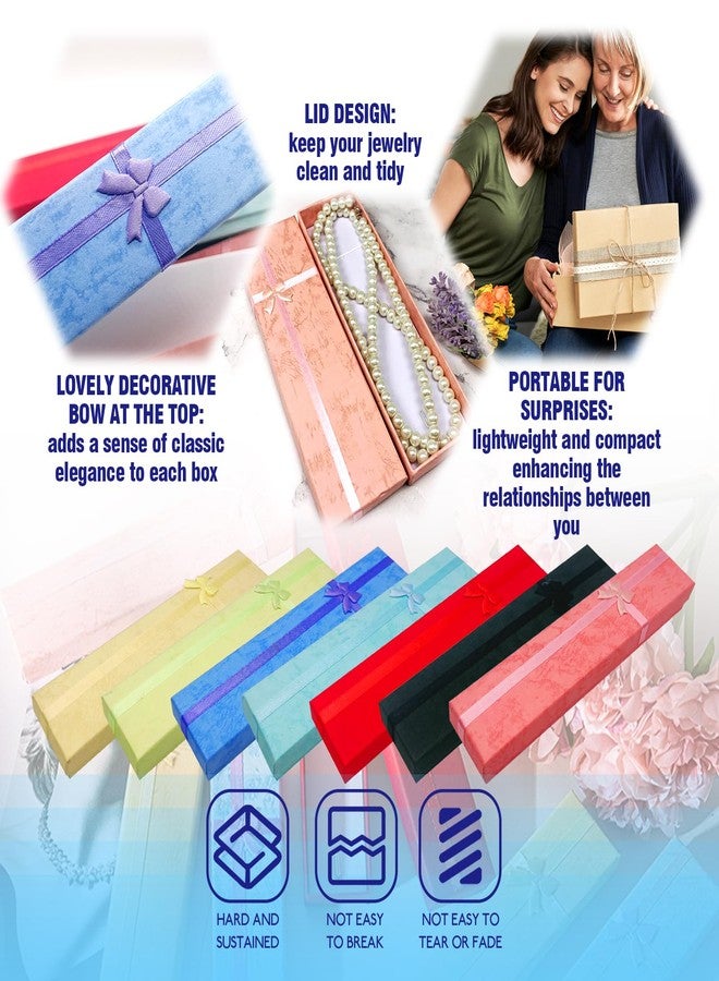 Waltool 35Pcs Empty Jewelry Gift Boxes with Lids Set, Cardboard Jewelry Boxes with Decorative Ribbon Knot Press On Nail Jewelry Storage for Anniversaries, Weddings, Birthdays (7.9 x 1.6 In) - Image 5