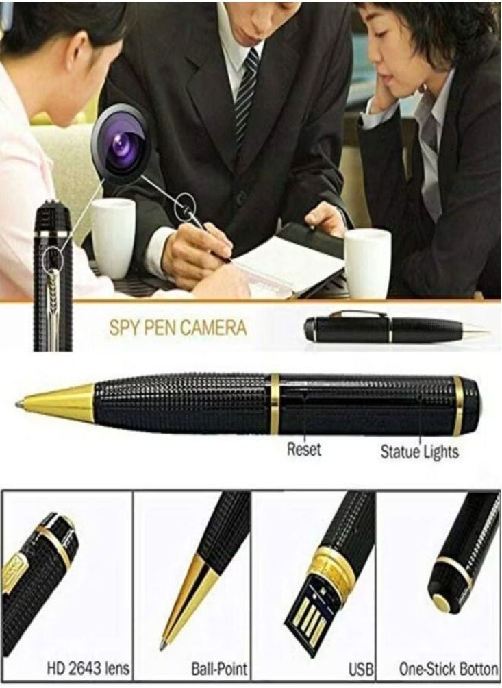 Generic - Spy Pen High Quality Portable 1080p Full HD Fountain Pen Spy Camera Pocket Mini Hidden DVR Camcorder Video Recorder - Image 1