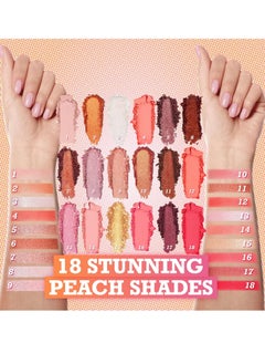 Tintark Peach Please Eyeshadow Palette Makeup Metallic Shimmer Matte Eye Shadow Pallets for Women Peach Pink Brown Smoky Eye Make up Long Lasting Talc Free  - Image 4