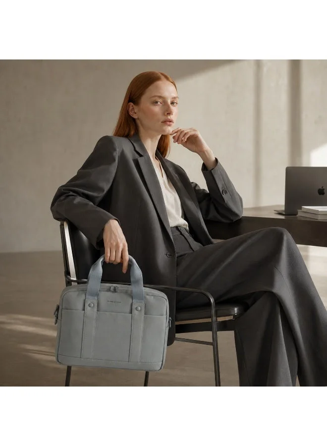 David Jones Steel Grey David Jones laptop briefcase for women Leather and textile tote work and office bag- Utility and work formal bag for all in model cm7720 for Women | Best Price UAE