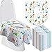 Reginary 50 Packs Disposable Toilet Seat Covers Extra Large Individually Wrapped for Kids and Adults Portable Non Slip Waterproof Potty Seat Covers for Toddlers Potty Training Travel Dinosaur - Image 2
