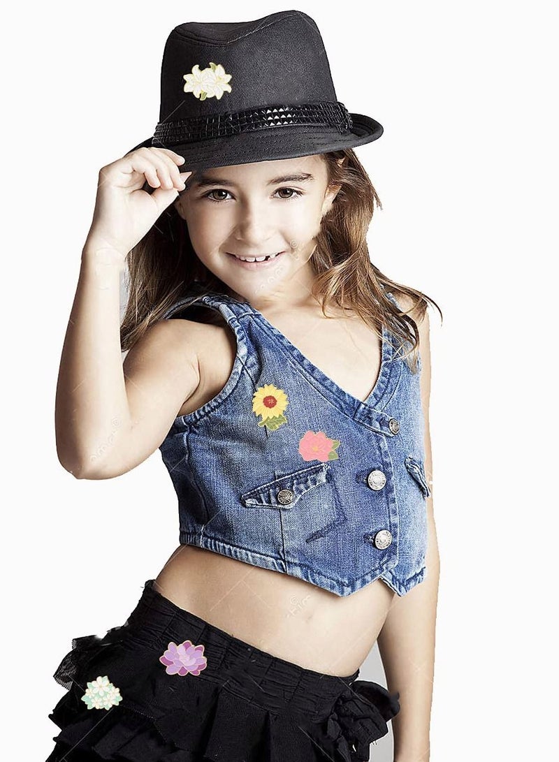 سيوسي مجموعة دبابيس بروش من المينا الوردية ، 5 قطع من SYOSI ، دبابيس شارات زهور عباد الشمس الكرتونية جولييتس ، دبابيس شارات للحقائب ، ملابس القبعات ، دبابيس بروش الزهور الملونة المينا ، هدية للفتيات النساء - Image 2