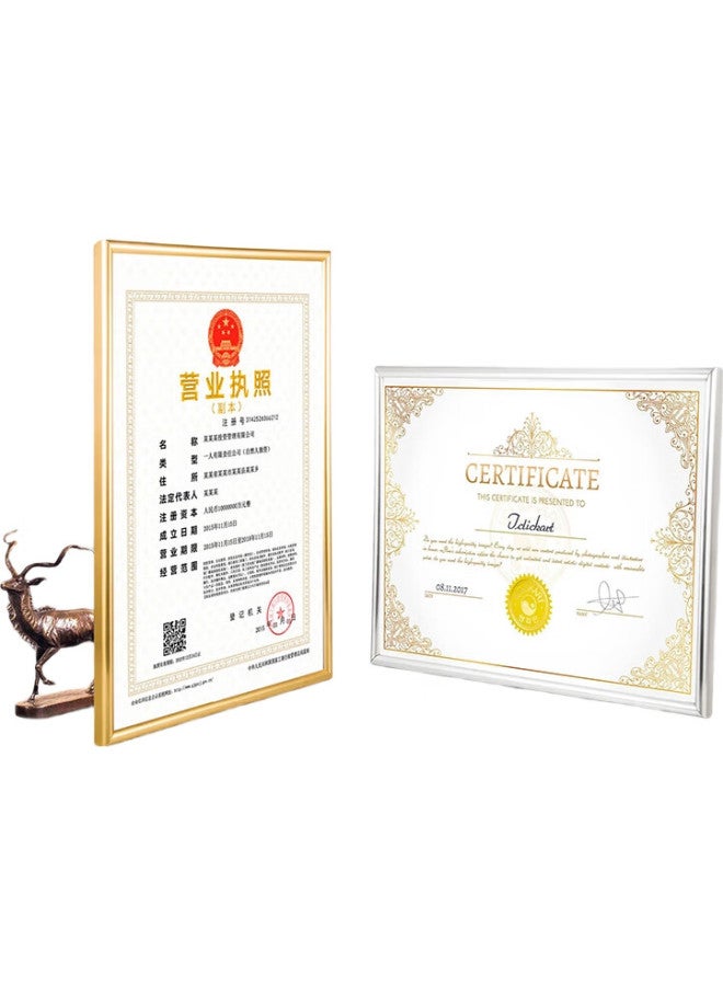 Jin Longxing Jinlongxing Business License Frame A3 Photo Frame Wall-Mounted Aluminum Alloy Frame For Mounting, Protective Cover, Business And Health Permits, Certificates Of Honor, Diplomas Frame Silver Bb-A3 - Image 1