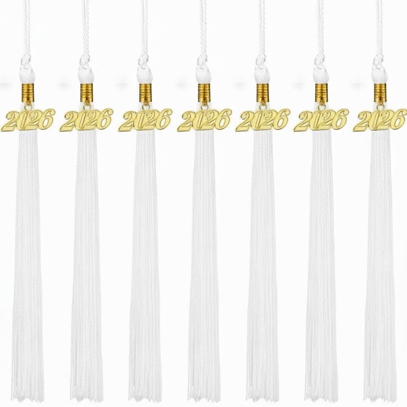 Yaomiao 8 Pieces Graduation Tassel Graduation Cap Tassel with 2026 Year Charm for Class of 2026 Grad Prek Kindergarten Preschool Parties 94 InchesWhite - Image 3