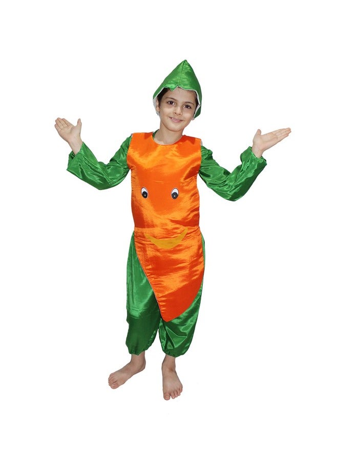 Kaku Fancy Dresses Kaku Fancy Dresses Polyester Carrot Vegetable Costume -Orange & Green, 5-6 Years, for Boys & Girls  - Image 2