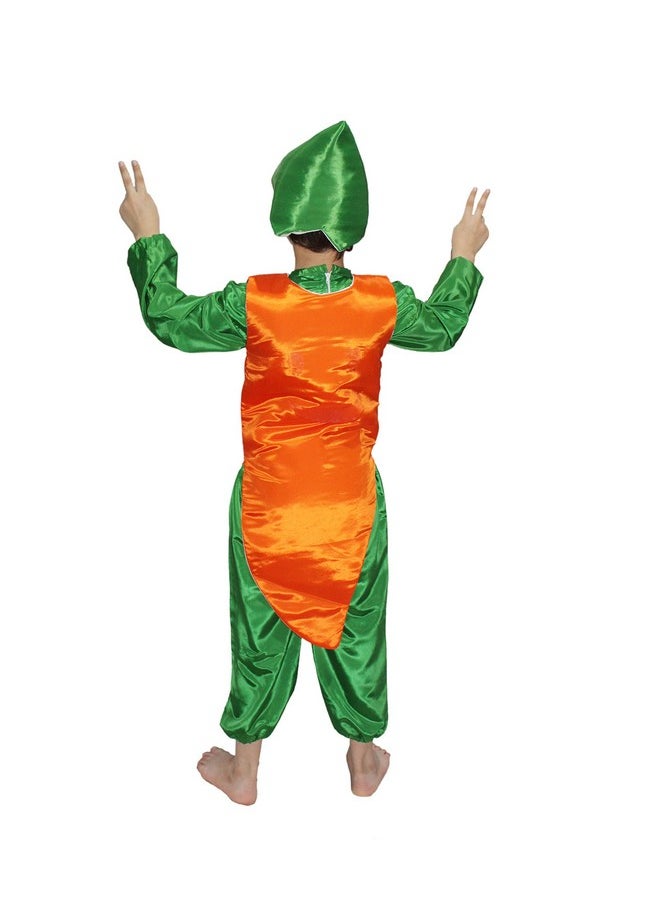 Kaku Fancy Dresses Kaku Fancy Dresses Polyester Carrot Vegetable Costume -Orange & Green, 5-6 Years, for Boys & Girls  - Image 5