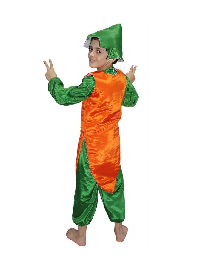 Kaku Fancy Dresses Kaku Fancy Dresses Polyester Carrot Vegetable Costume -Orange & Green, 5-6 Years, for Boys & Girls  - Image 4