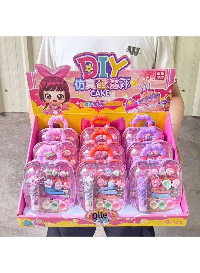 Children's Girls Cream Gel Handmade DIY Jewelry Bag Simulation Headwear Home Dress Toy Award-Color:HY6620 Colorful Nail Stickers Luggage Case [take 9 To Send Display Box]] - Image 2