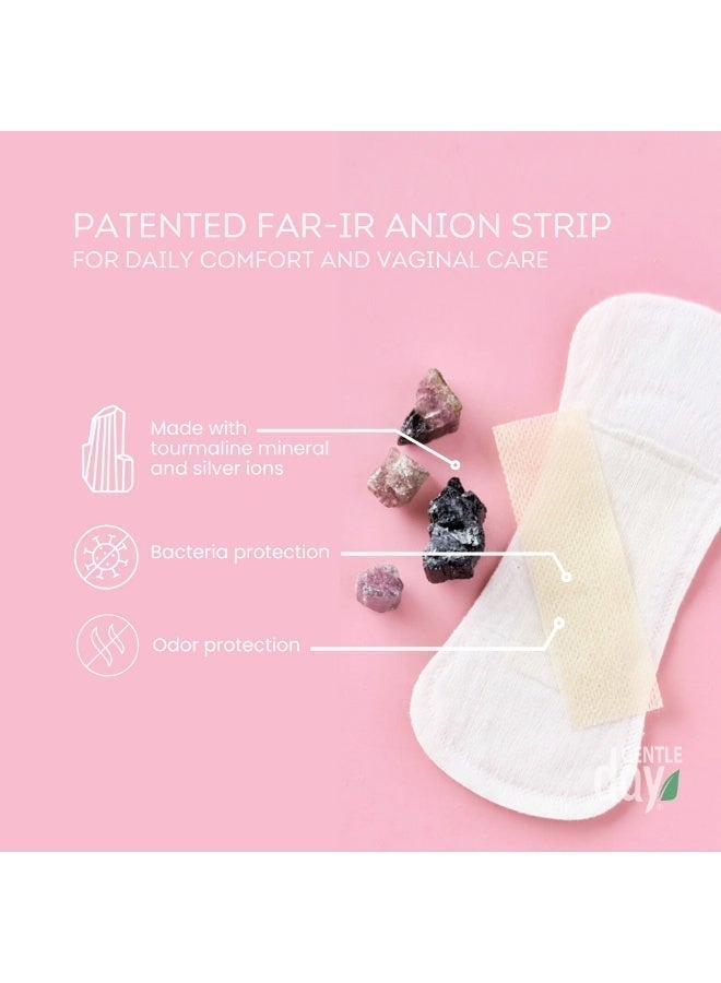 Gentle Day 100% Organic Cotton Panty Liners with FAR-IR Anion Strip - 15 pcs, 155 mm, Hypoallergenic, Chlorine-Free, Vegan - Image 2
