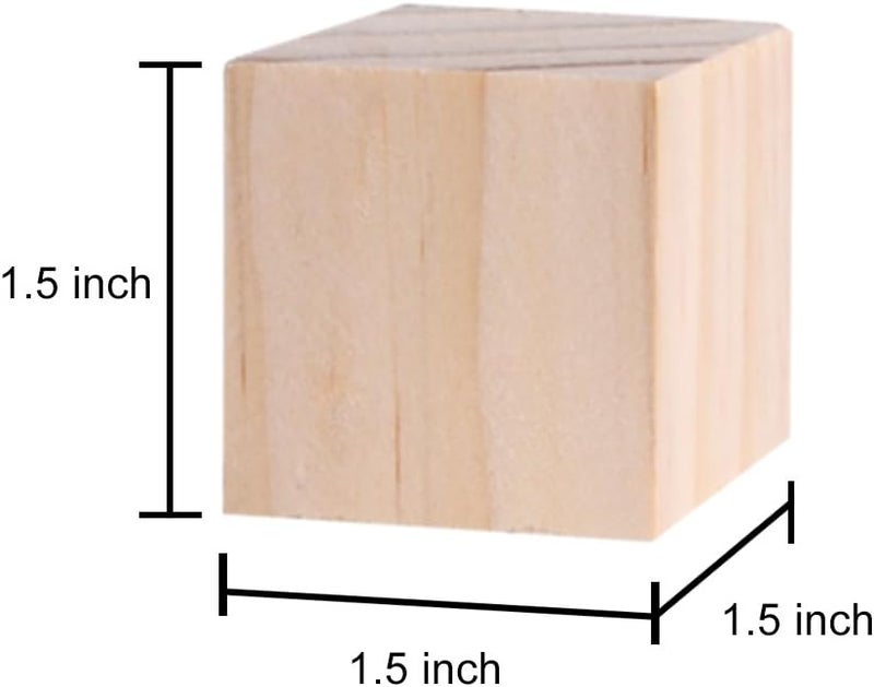 Supla 40pcs 15 inch  Natural Solid Wood Square Blocks  for Puzzle Making Crafts and DIY Projects - Image 2