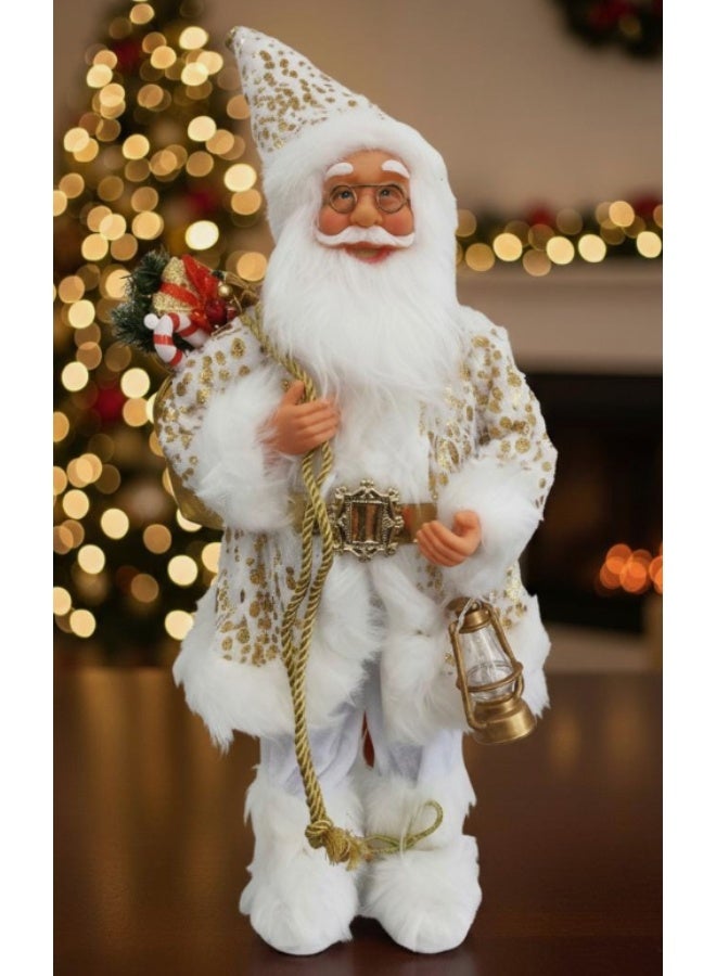 AKDC Premium Christmas Santa Figurine in Elegant White Dress – 58 cm - Image 1