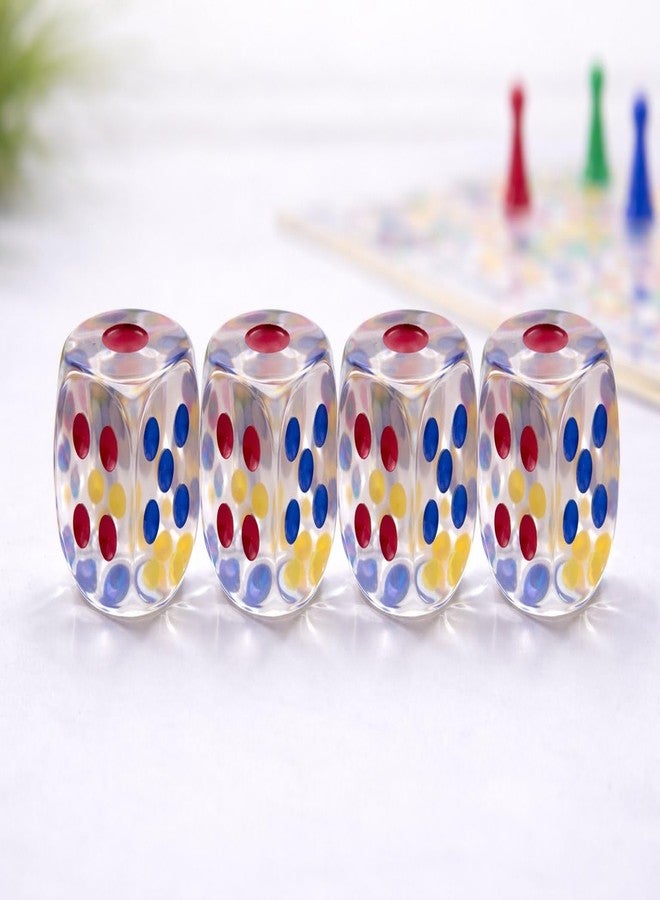 VOLDOT (Pack of 4) Jumbo Dice with Colored Dots, 6-Sided Transparent Gaming Dice for Farkle, Board Games, Casino, Snake and Ladders, Monopoly - Image 1